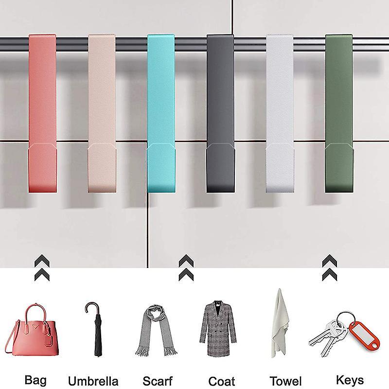 6 Pack Over The Door Hooks,metal Single Door Hanger for Hanging Coats