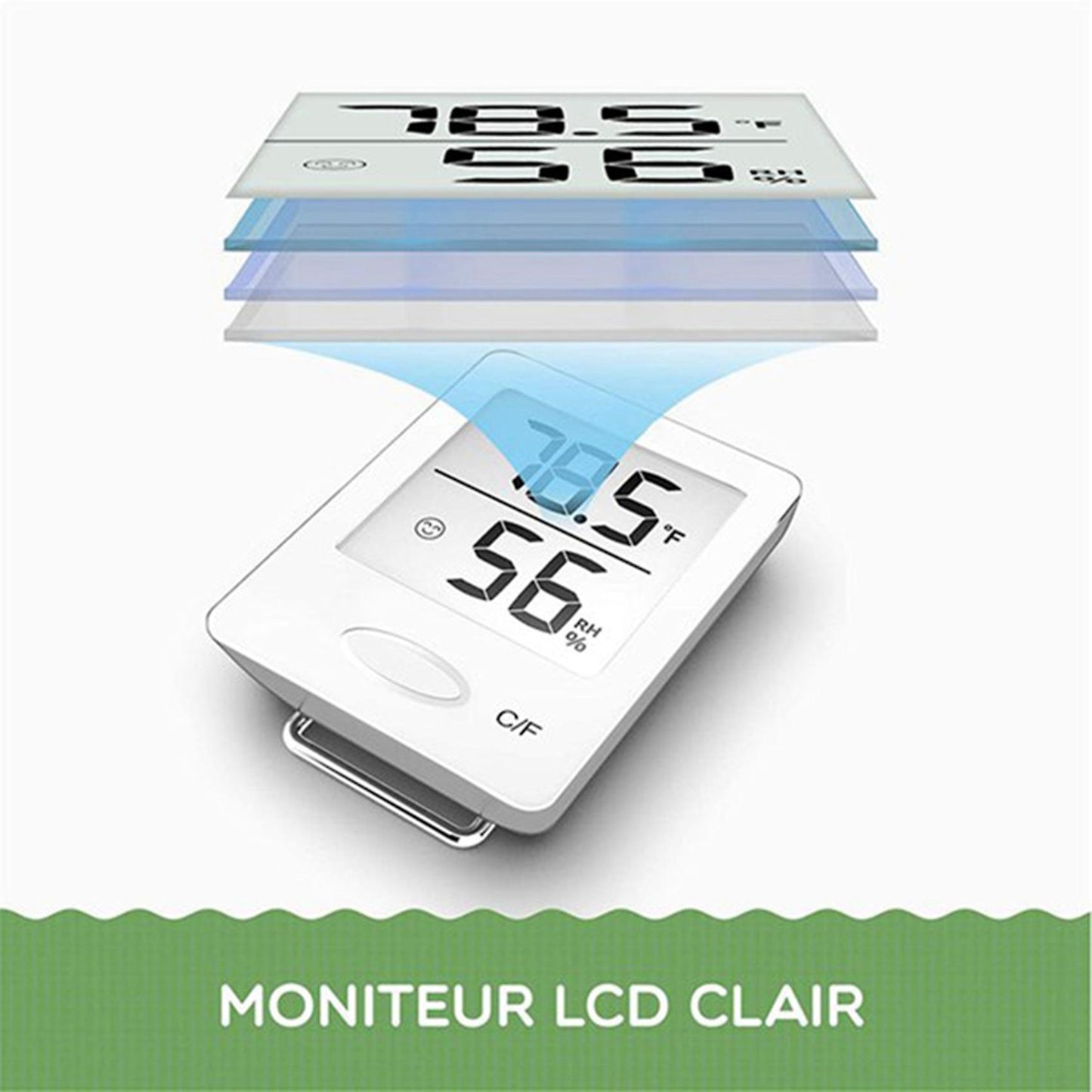 2 Pieces Of Mini Lcd Digital Thermometer Office Indoor Hygrometer