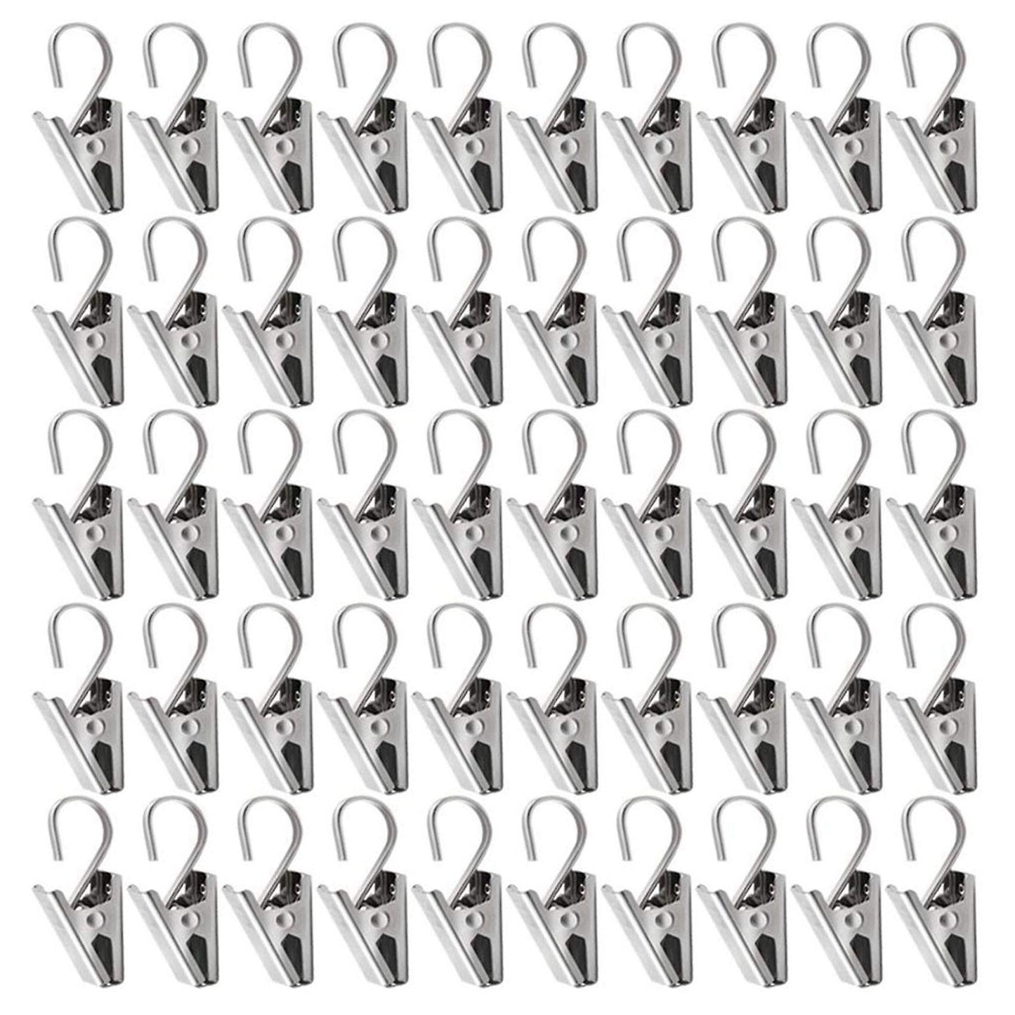 50 Pcs Stainless Steel Curtain Clips with Hook for Curtain Photos