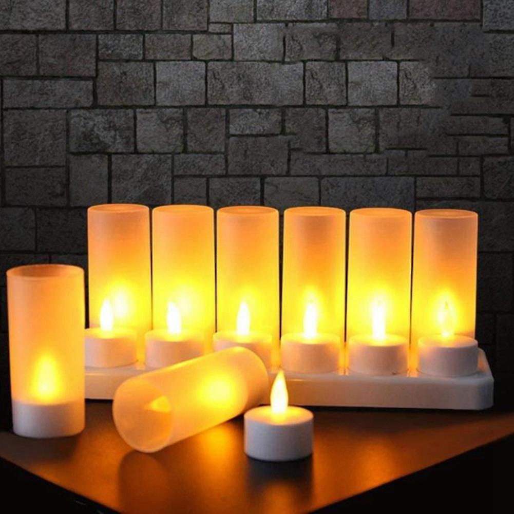 Rechargeable Flameless Candle, 24 Pcs Yellow Light Led Uk Plug