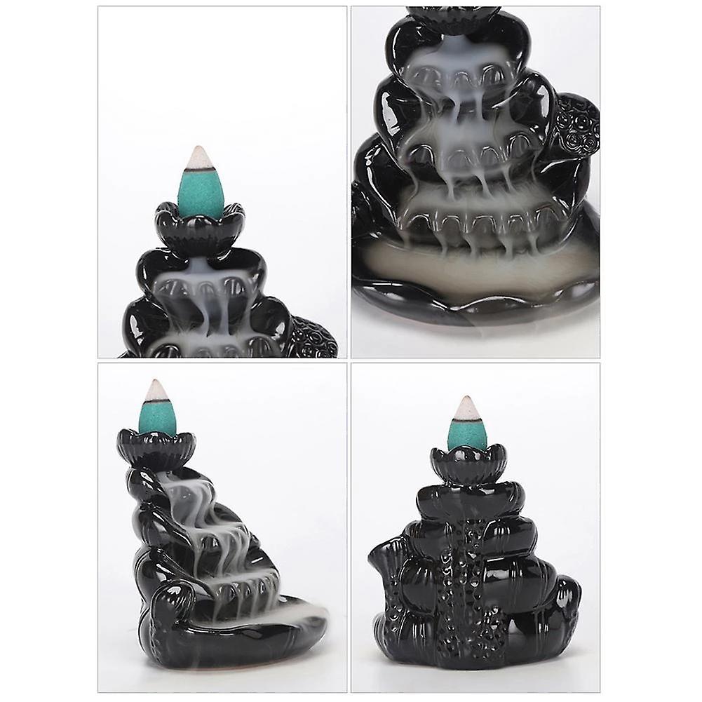 Waterfall Incense Burner Ceramic Incense Holder Handmade-lotus Leaf