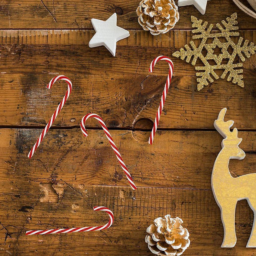 6pcs Twisted Decoration Candy Sticks Made Of Plastic Red White 15cm