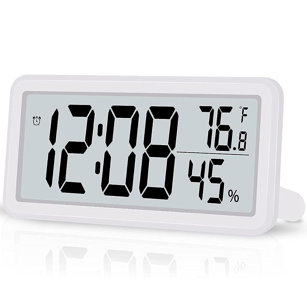 Digital Alarm Clock,battery Operated Lcd Electronic Clock White