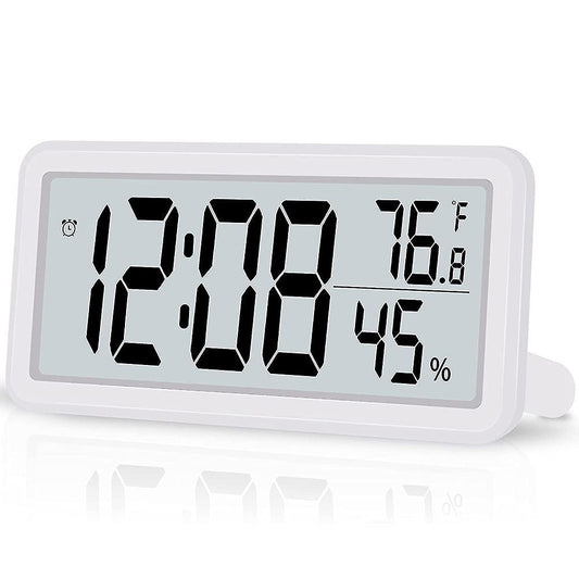 Digital Alarm Clock,battery Operated Lcd Electronic Clock White