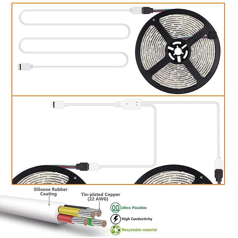 10mm Rgb Led Connector Includes 2m Led Strip Light Extension Cable