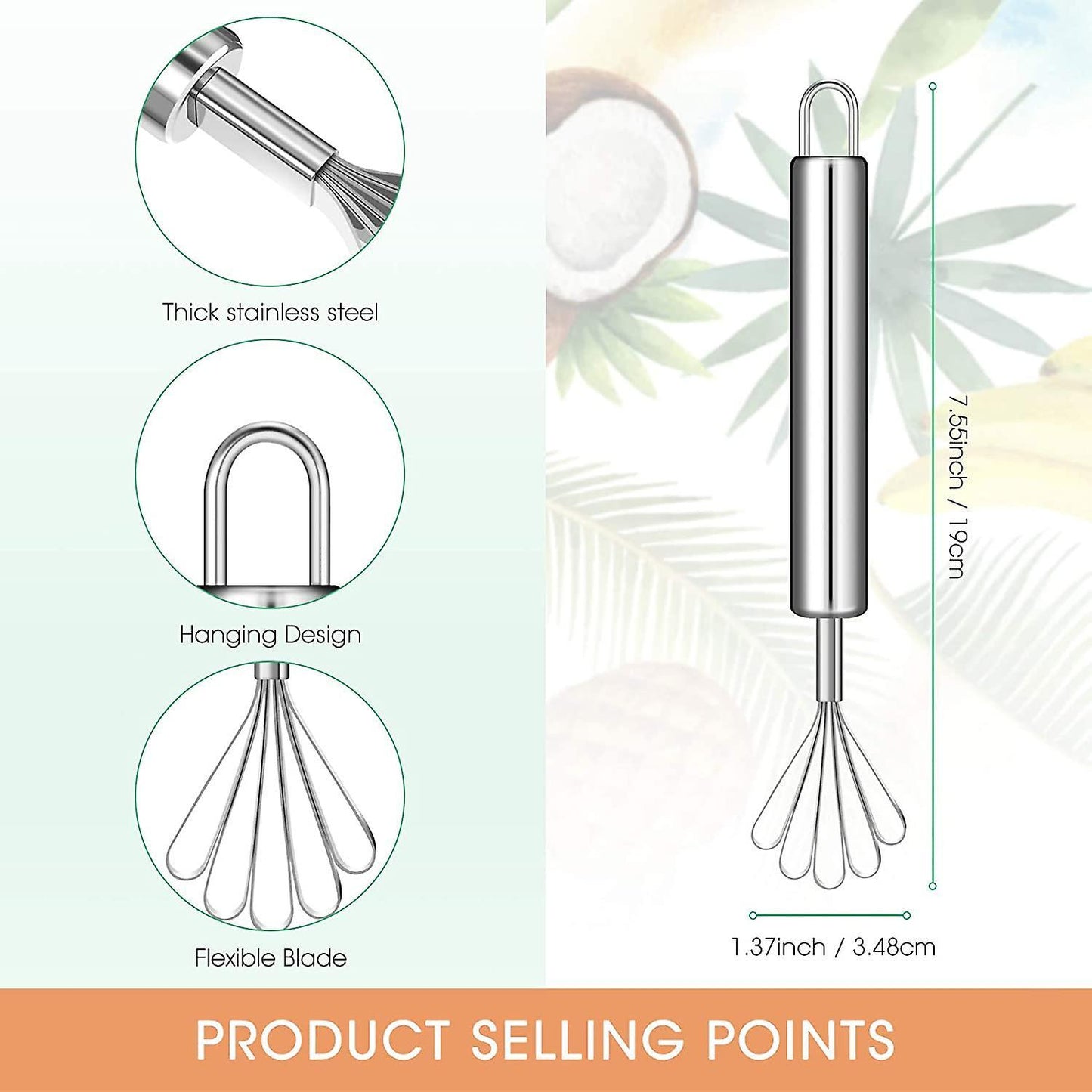 4pcs Stainless Steel Coconut Shaver Kitchen Gadgets Fruit Tool