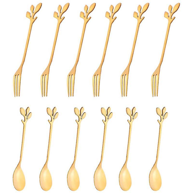 Stainless Steel Fork and Spoon Set, Ice Cream Tea Coffee Spoon