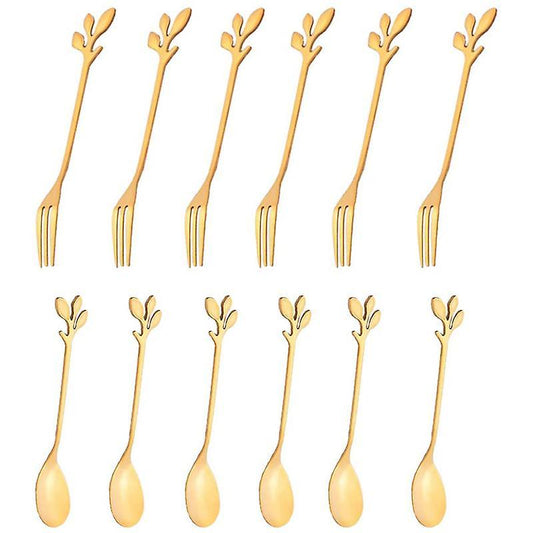 Stainless Steel Fork and Spoon Set, Ice Cream Tea Coffee Spoon