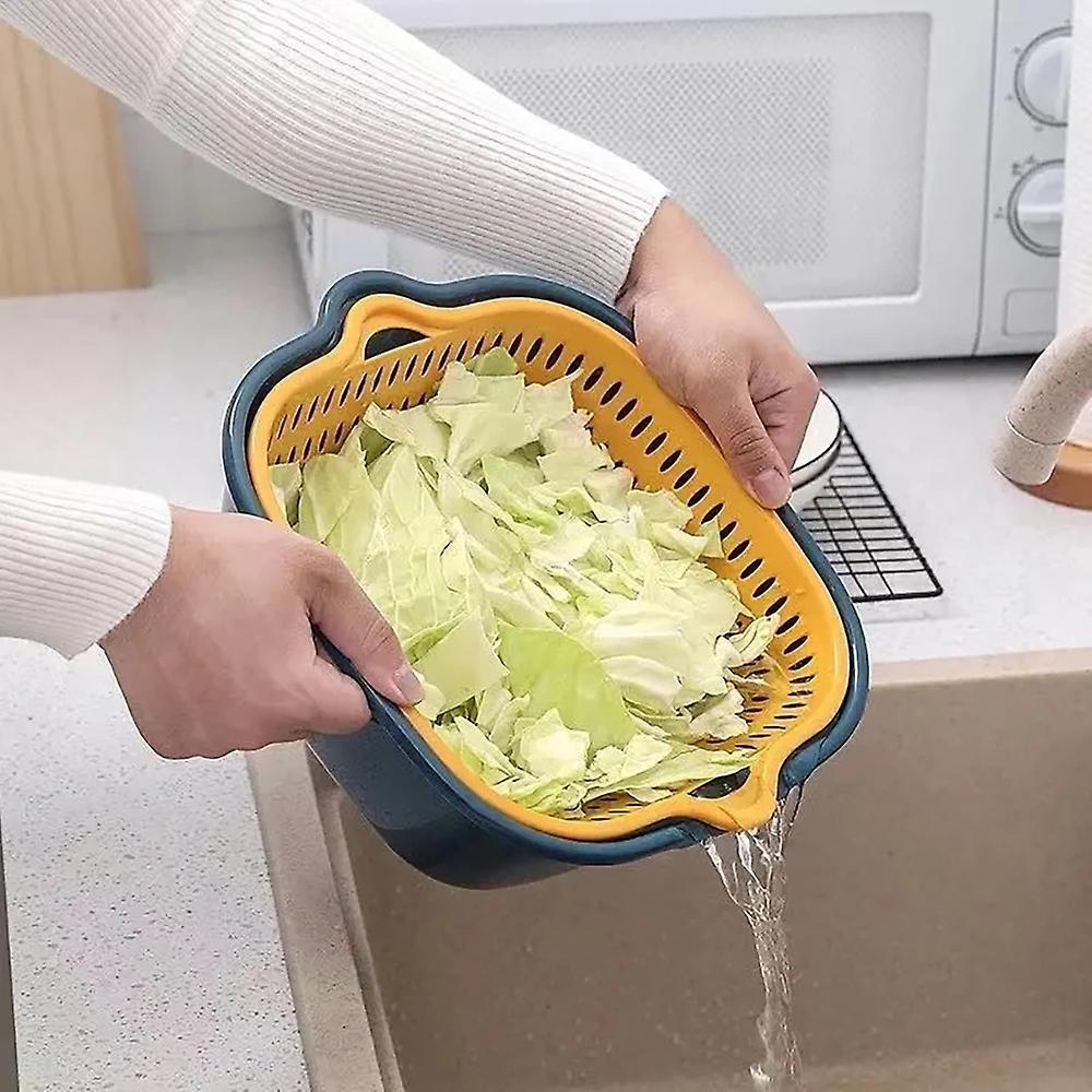 Baskets Fruit Washing Basket Multifunctional Drain Basket Stackable B