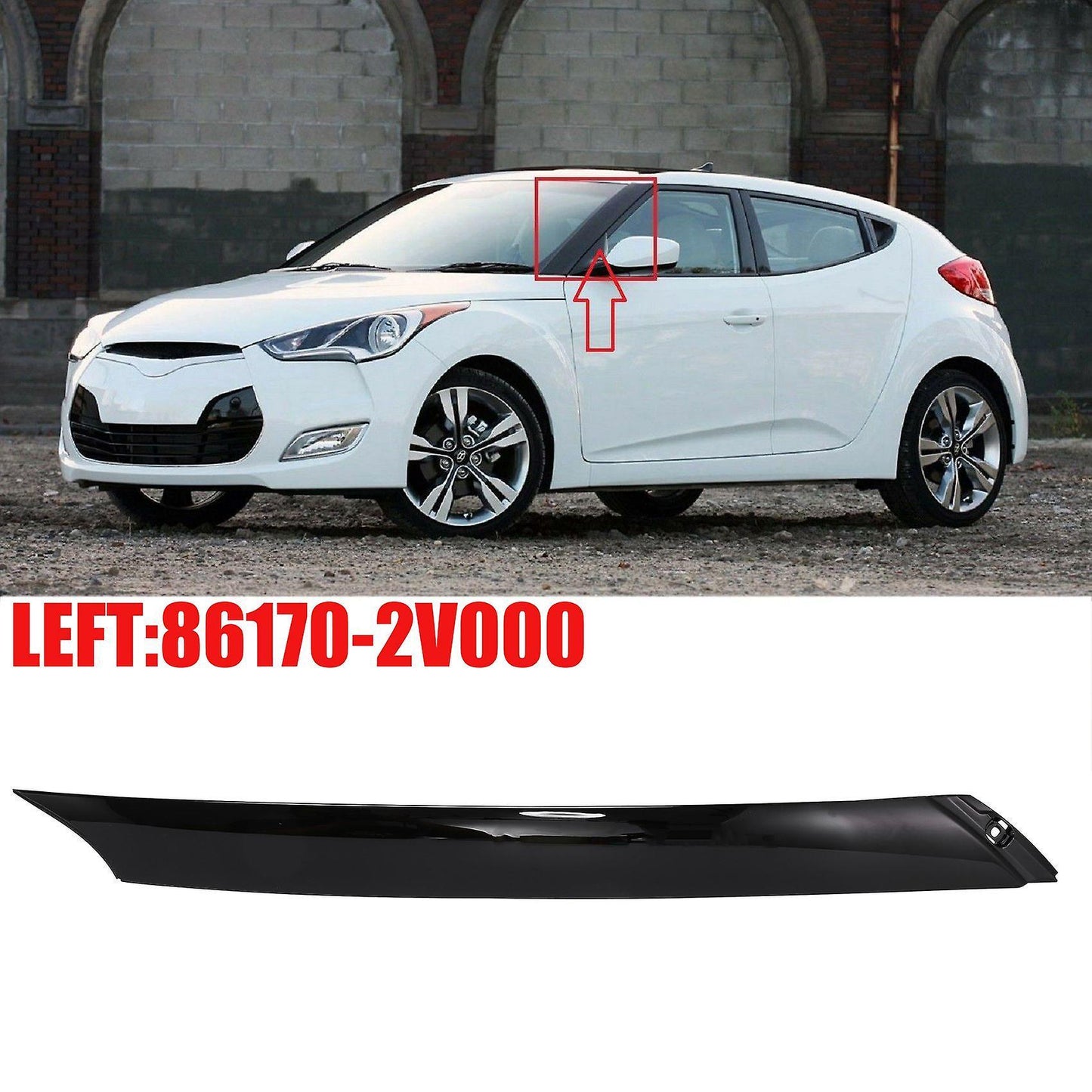 Car Windshield A Pillar Trim Strip Lh for Hyundai Veloster 2011-2017