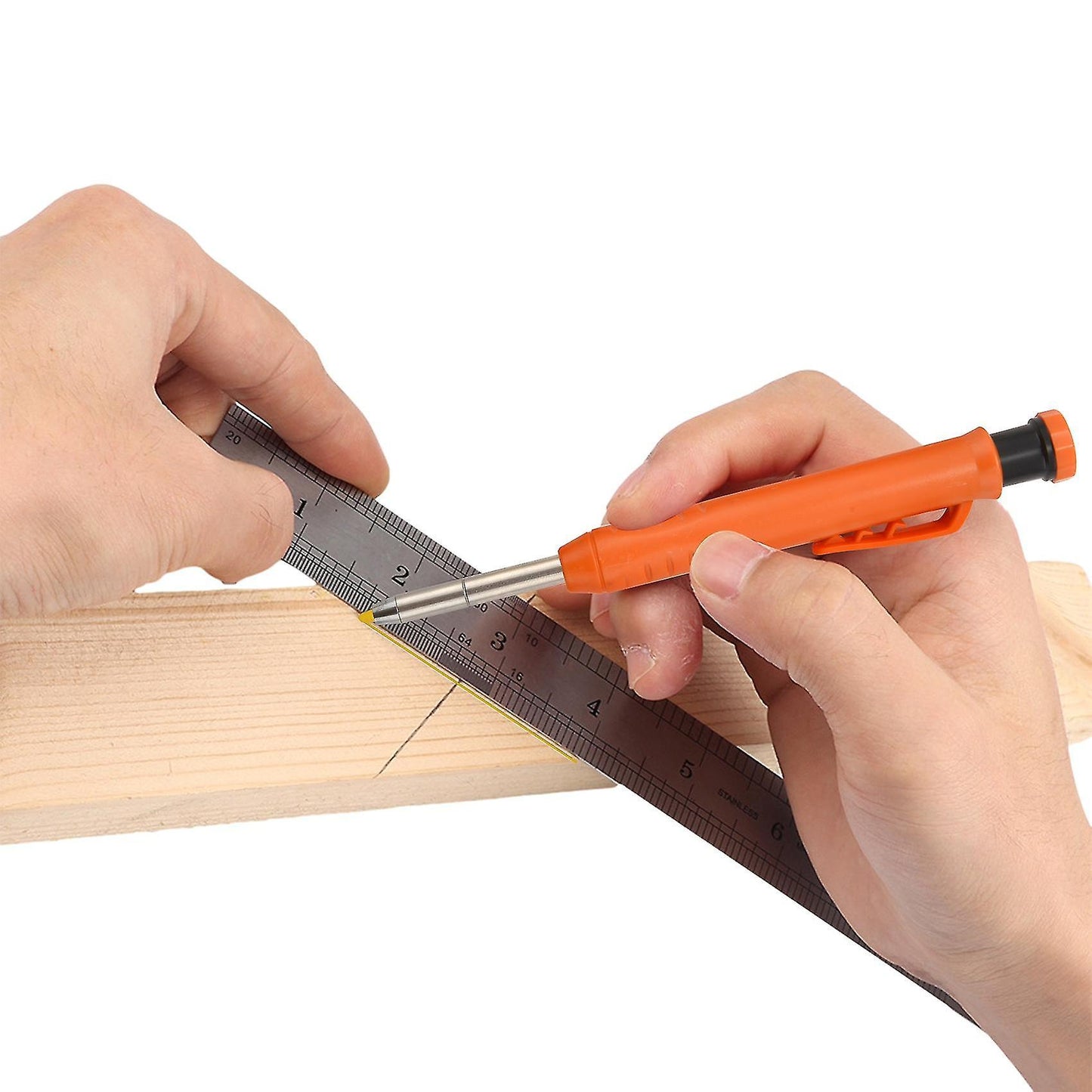 Carpenter Pencil Set with 7 Refill Leads, Built-in Sharpener,pencil A