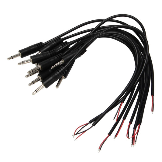 10pcs Male Plug to Bare End Ts 2 Pole Mono 1/8inch 3.5mm Jack Cable