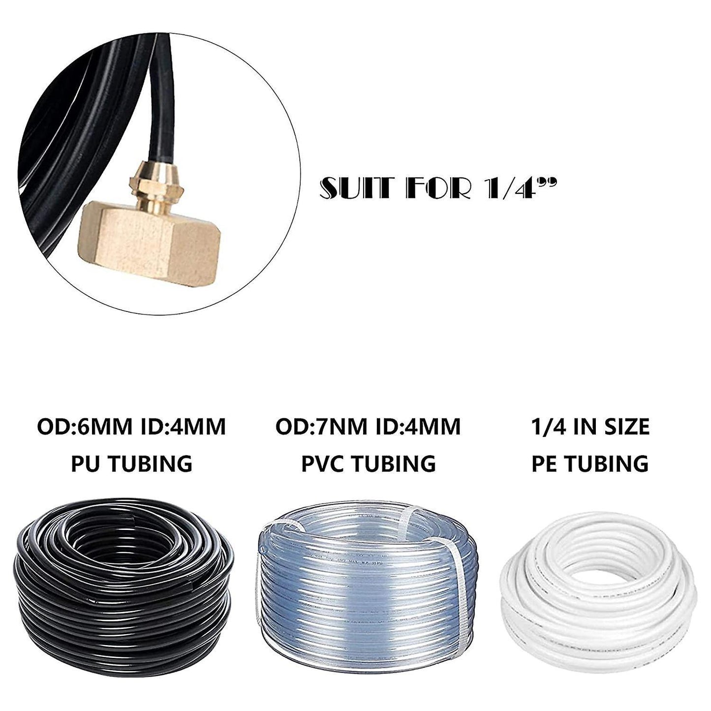 Hose Adapter Garden Brass 1/4inch to Irrigation Hose Adapter