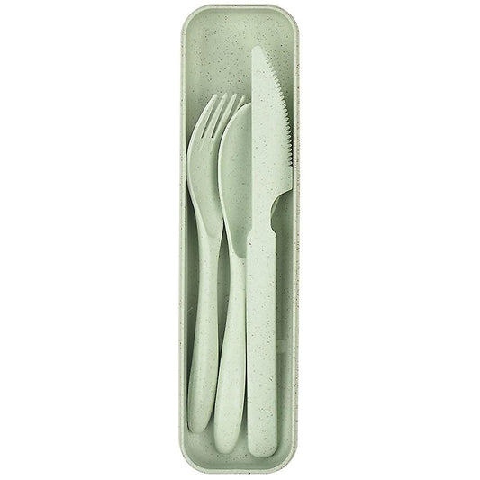 4pcs Reusable Plastic Spoon Cutlery, Portable Camping Cutlery(green)