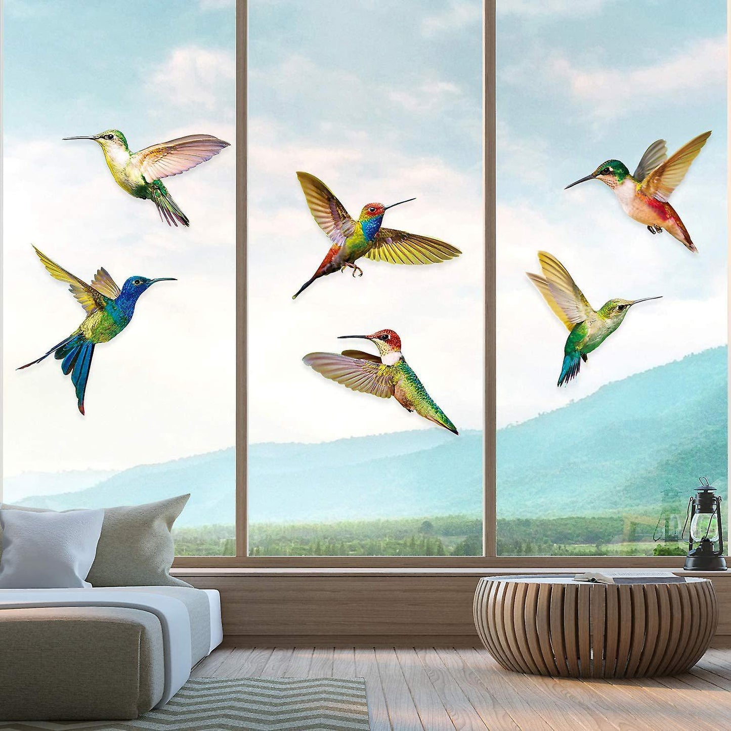 6 Pcs Large Size Bird Clings Anti-collision Window Clings