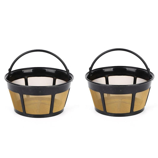 2pcs Basket Reusable High Temperature Resistant Mesh Coffee Filter