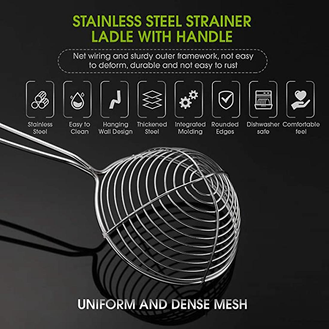 8pcs Stainless Steel Hot Pot Strainer Spoons 2.5 Inch Skimmer Spoon