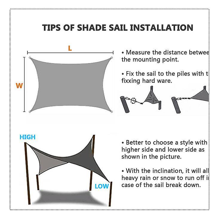 3x4m Waterproof Awning Sunshade Sun Shade Sail for Outdoor,grey