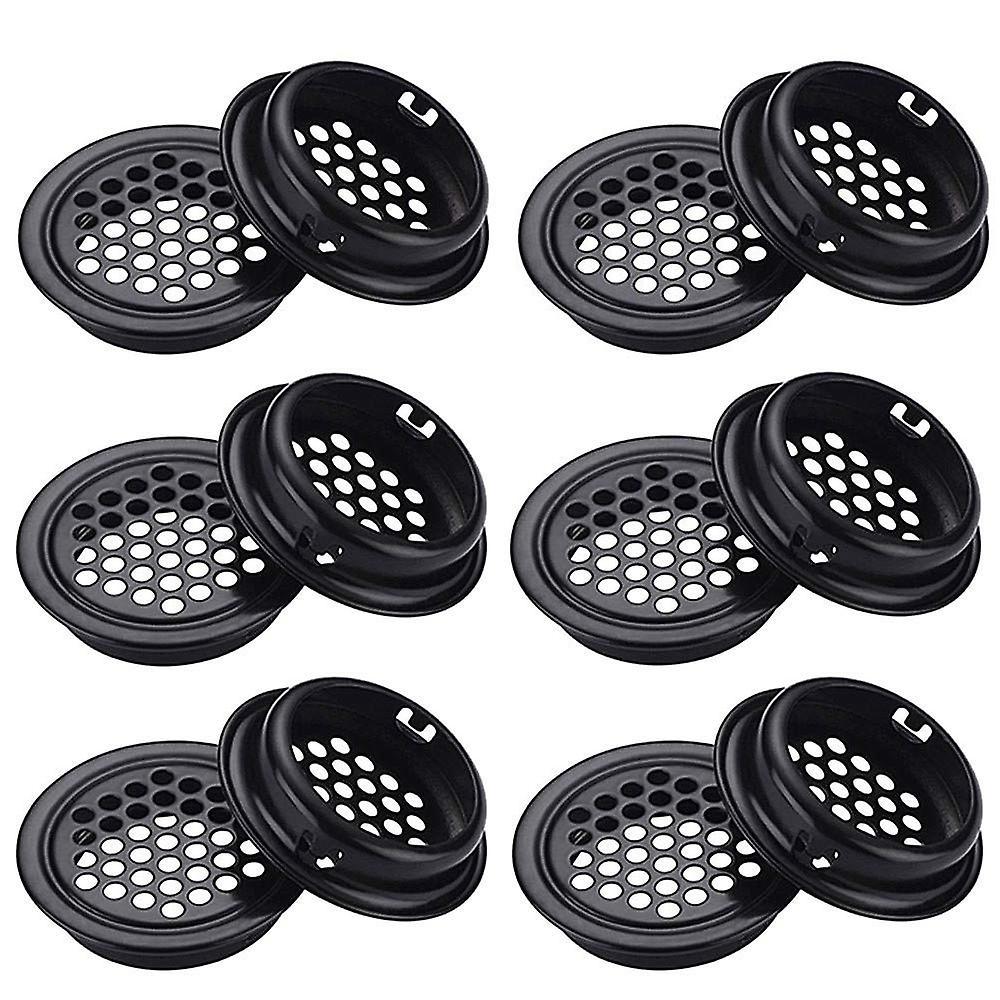 Round Ventilation Grille 35mm 30 Pieces Black for Cabinet Wardrobe