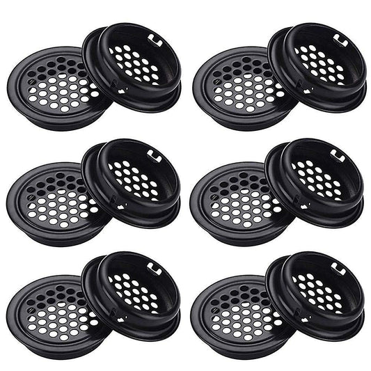 Round Ventilation Grille 35mm 30 Pieces Black for Cabinet Wardrobe