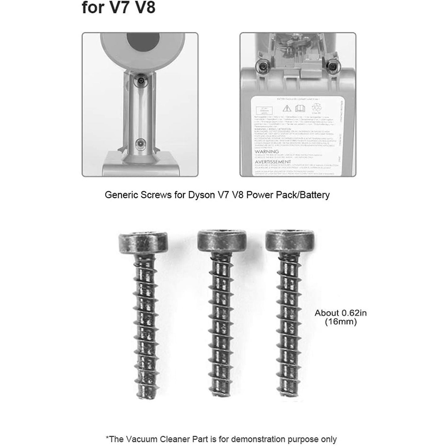 Set Of 6 Screws for Dyson Cordless V6 V7 V8 V10 V11 Vacuum Cleaner