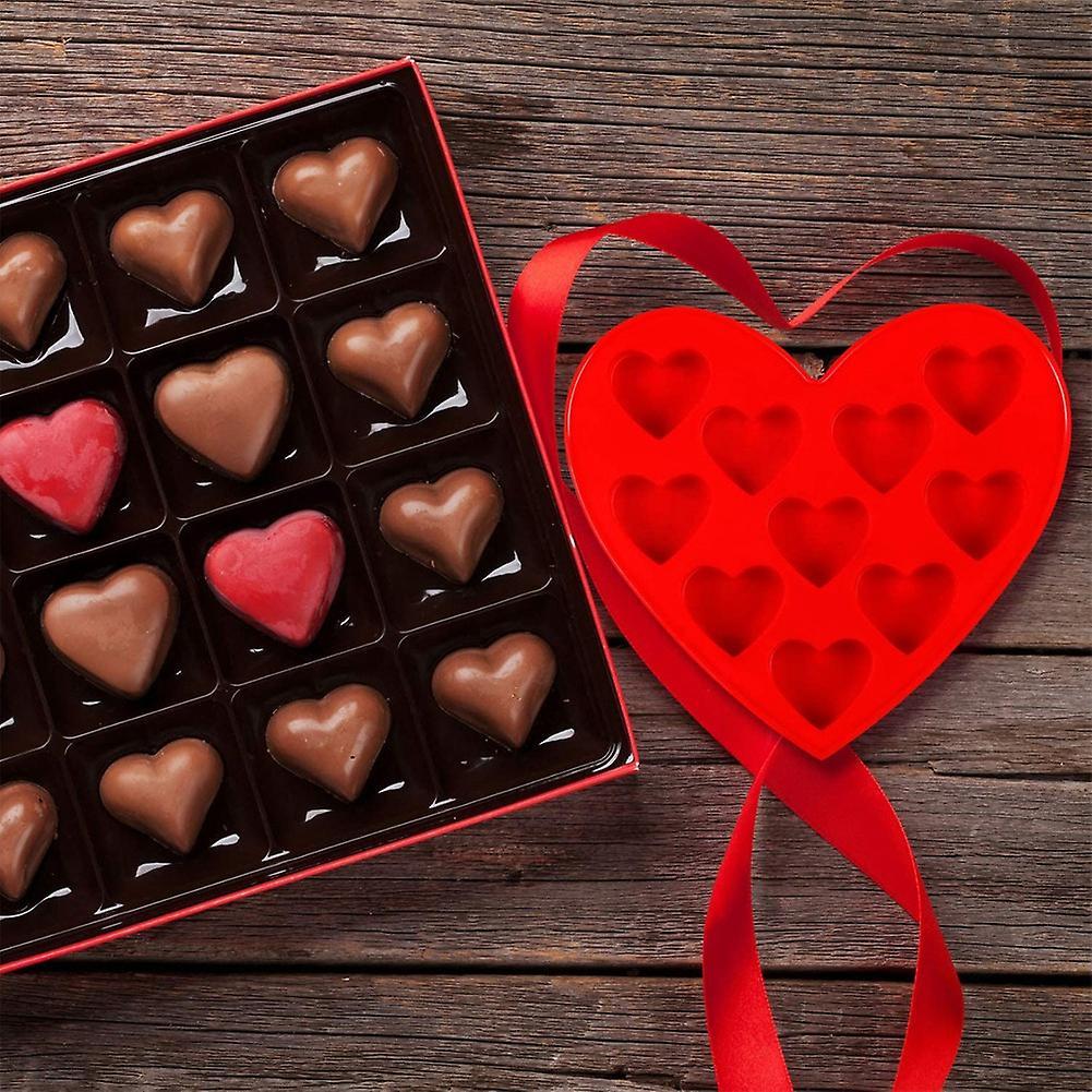 Heart Shape Silicone Molds for Valentine's Day Chocolate 4 Pieces