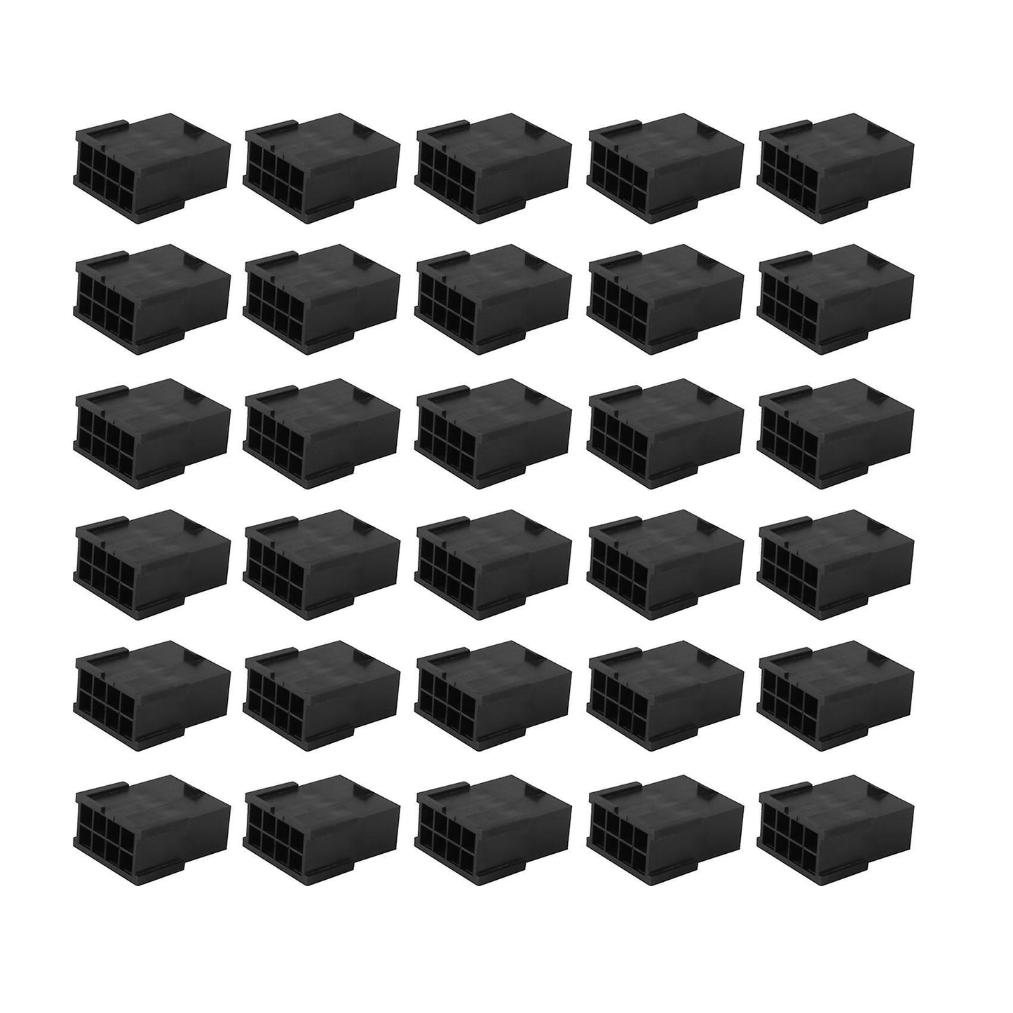 30pcs Pci-e 8p Female Pcie Power Connector for Pc Computer, Black