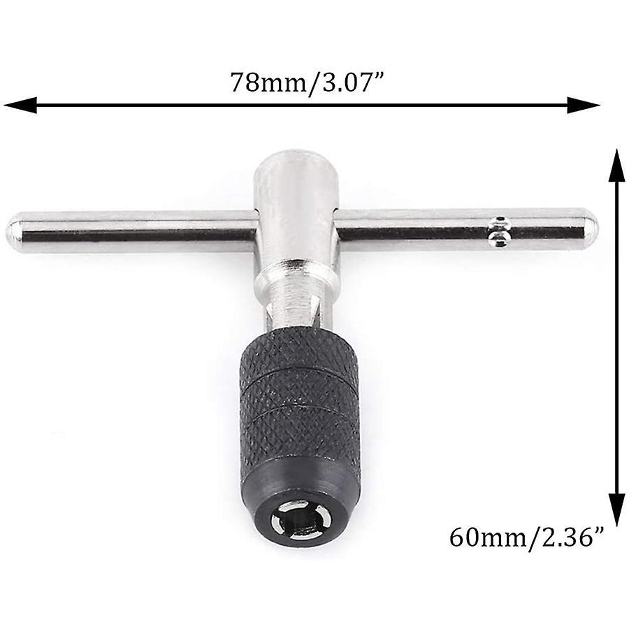 9pcs Adjustable T-handle Ratchet Tap Holder Wrench Tool Set