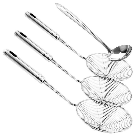 Skimmer Spoon, 4 Pack Stainless Steel Spider Strainer Skimmer Spoon