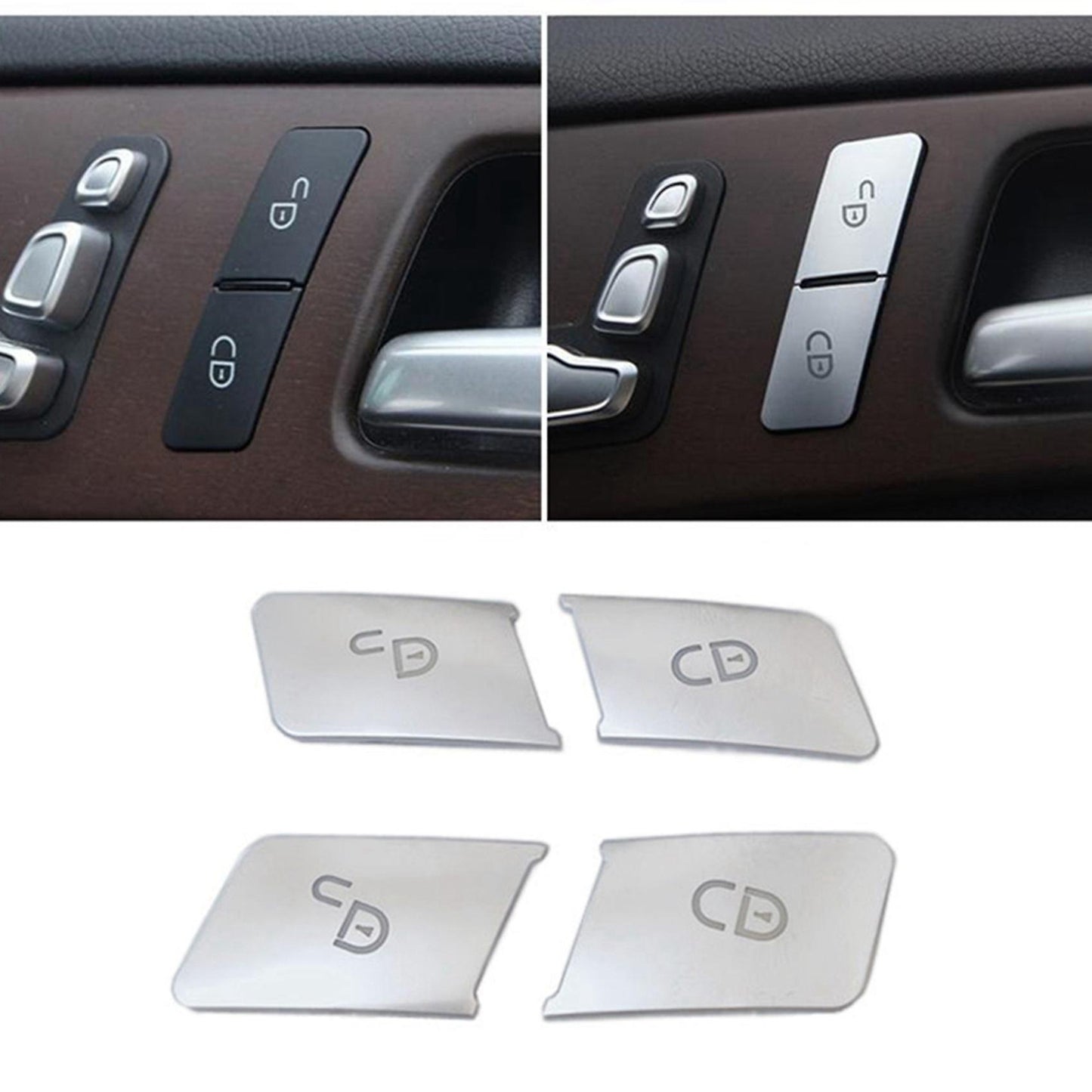 For Mercedes Benz A B C E Glk Class Door Lock Unlock Buttons Stickers