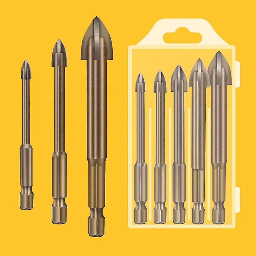 5pcs Universal Drilling Tool,cross Drill Bit,for Ceramic Tile Wall