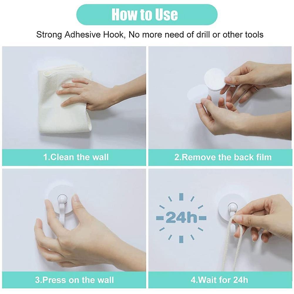 Adhesive Hooks,ceiling Wall Hanging S Hooks,360 Degree 2pcs