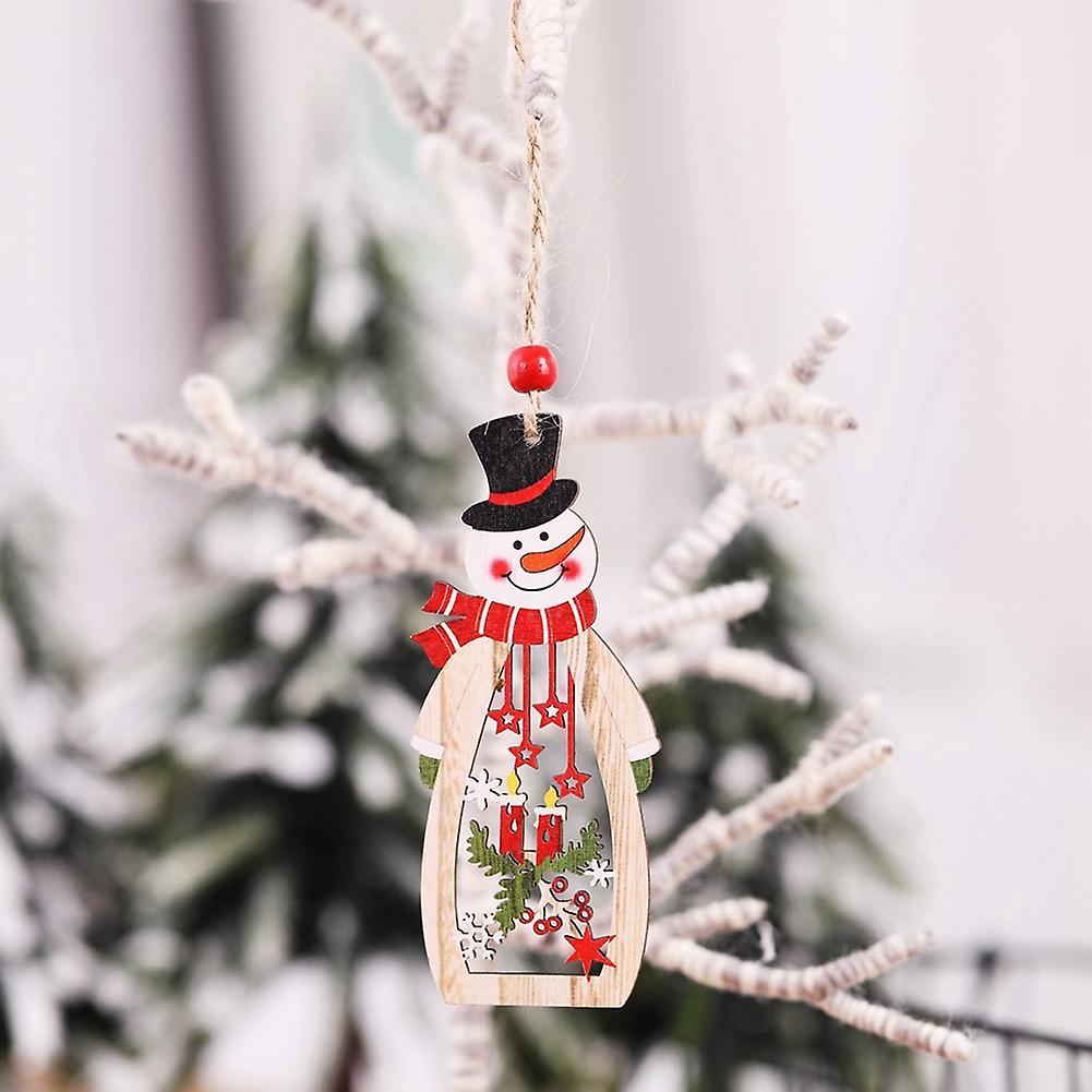 Wooden Diy Christmas Tree Hanging Ornaments Pendant for Home