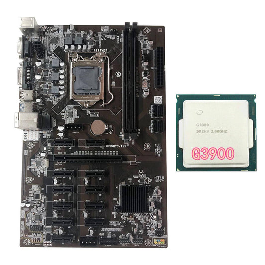 B250 Btc Mining Motherboard with G3900 Cpu Processor Supports Ddr4