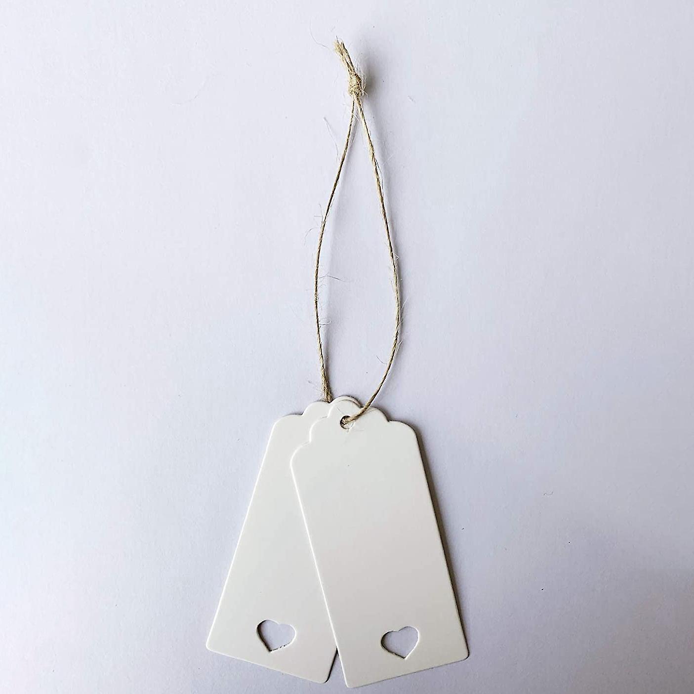 100pcs Kraft Paper Tags Gift Tags Blank with Hollow Heart