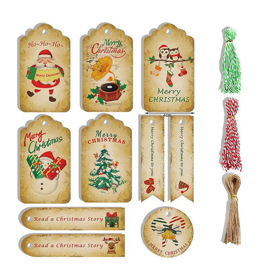 150 Pcs Christmas Kraft Paper Tags with Cotton String for Diy Craft