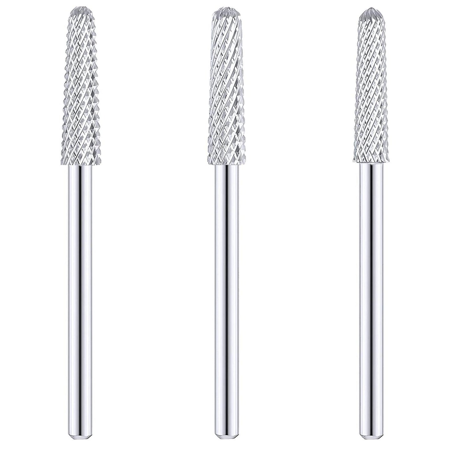 3 Pcs Nail Drill Bits Cone Shape Carbide for Manicure Pedicure Tools