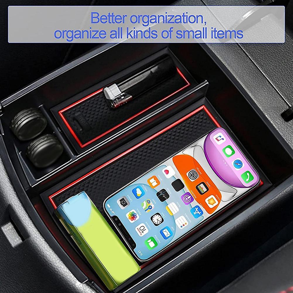 Car Central Console Armrest Storage Box Holder Red