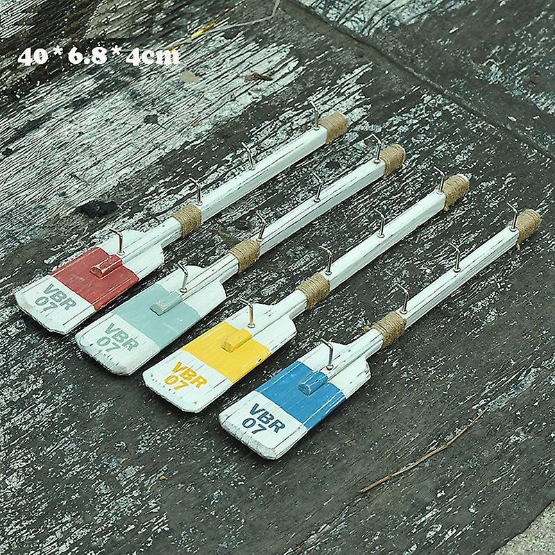 1pc 40cm Nautical Wooden Oar Wall Decor with Hooks Paddle Adornment