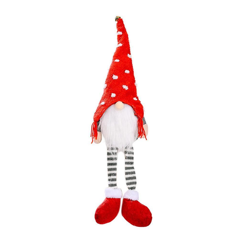 Christmas Long Legged Santa Gnome Plush Doll Ornament Xmas Elf Toys-b