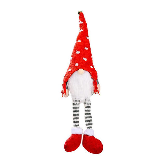 Christmas Long Legged Santa Gnome Plush Doll Ornament Xmas Elf Toys-b