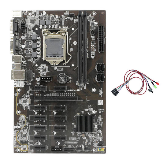 B250 Btc Mining Motherboard with Switch Cable with Light