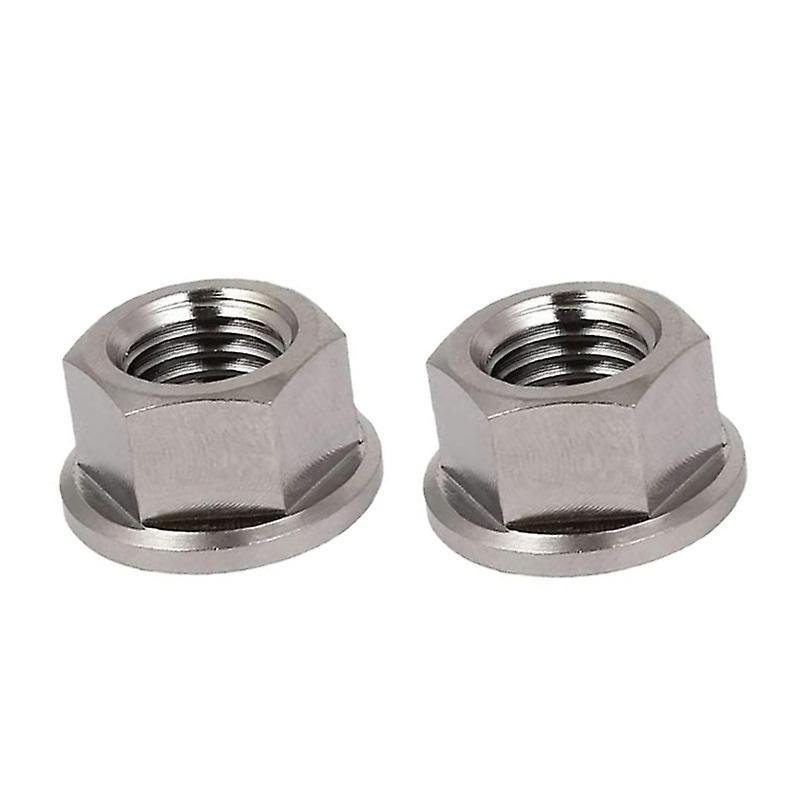 2pcs M10 X 1.25 Mm Tc4 Titanium Flanged Nut for Bicycle Motorcycle