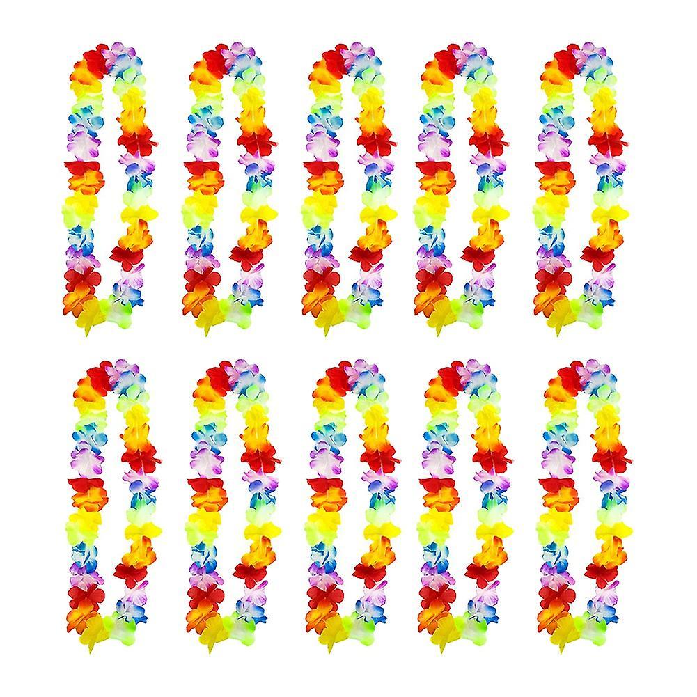 10 Pack Hawaiian Leis Flower Chains Tropical Flower Chain Perfect