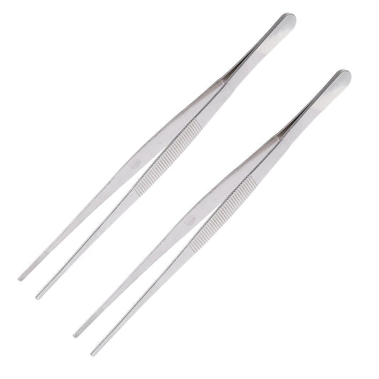 Hospital Home Stainless Steel Straight Tweezers Forceps Handy Tool
