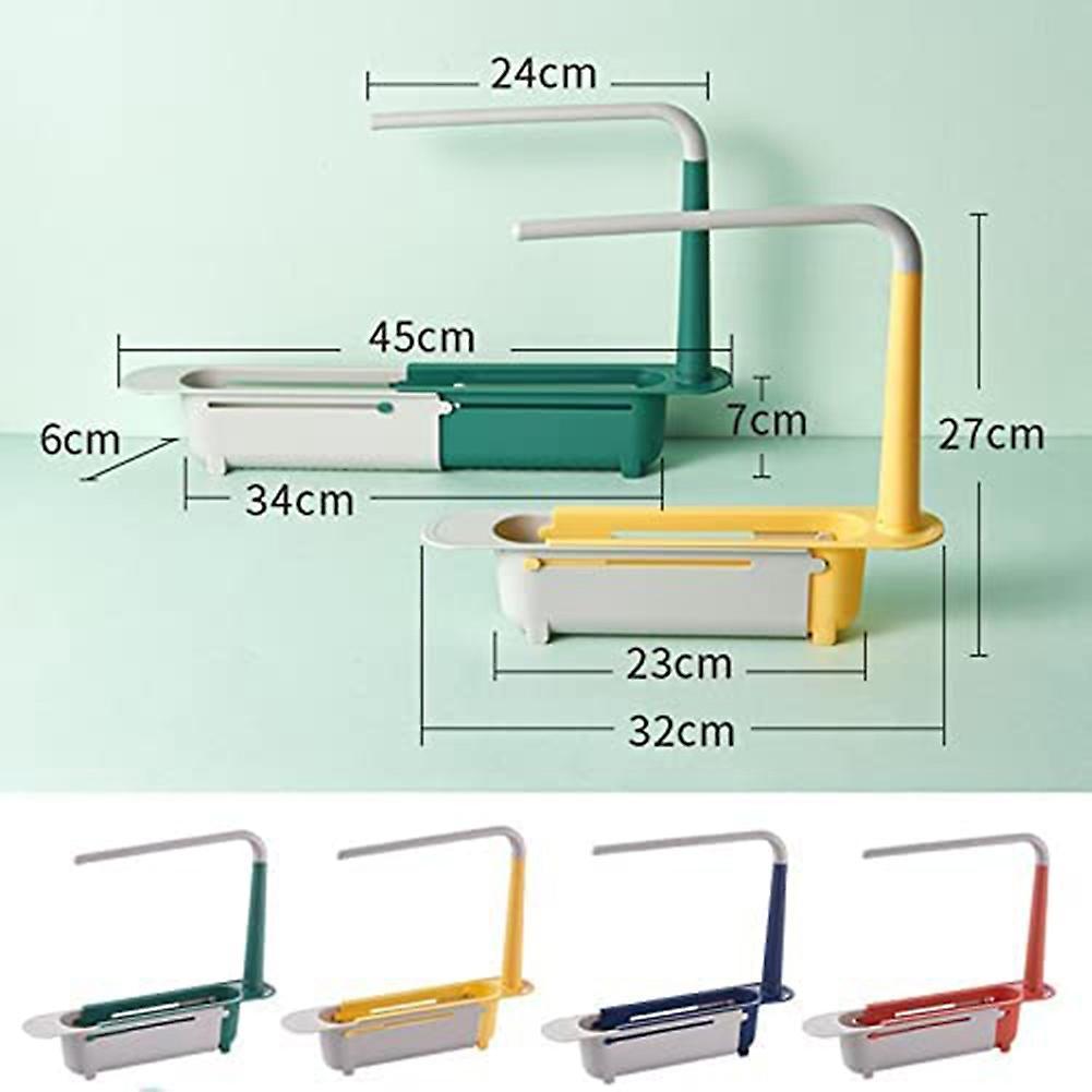 Telescopic Sink Storage Rack,drying Holder Stand for Kitchen Blue