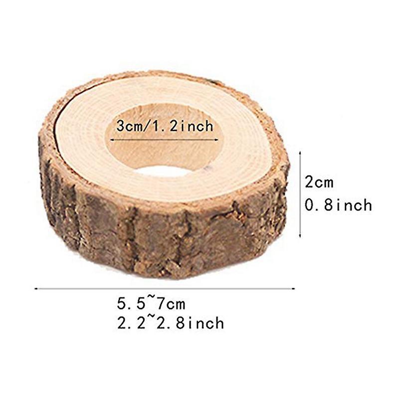 10 Pcs Handcrafted Rustic Wooden Napkin Rings for Table Decoration