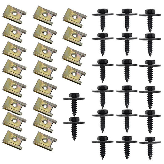 20 Pairs Of Screws Nut Clip Kit Sheet Metal Nut Clip Clip Wheel Arch