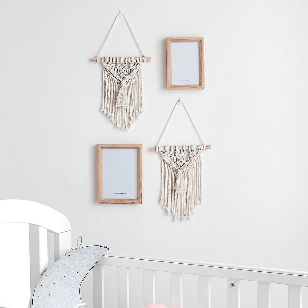 Mini Macrame Boho Wall Hanging Decor, Geometric Woven Tapestry