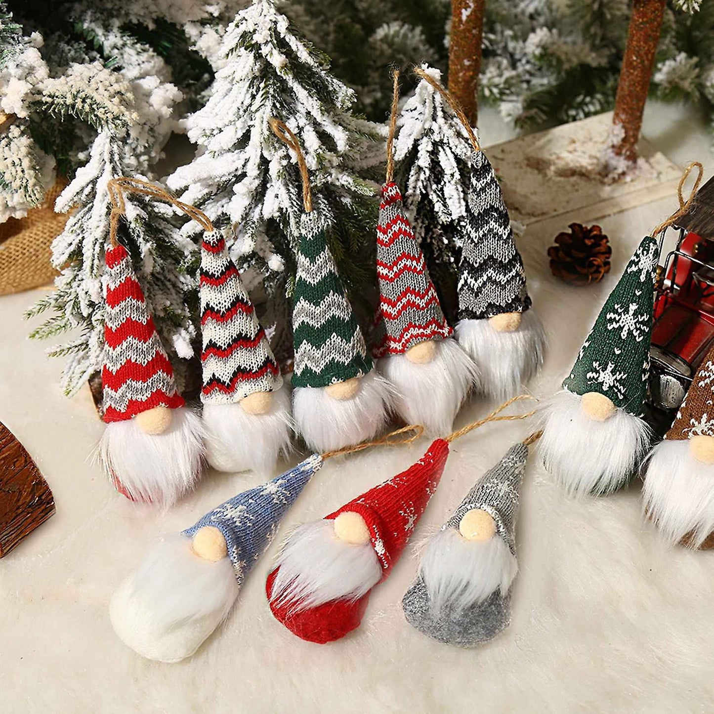 Mini Faceless Old Man Doll Christmas Tree Pendant for Home Party B